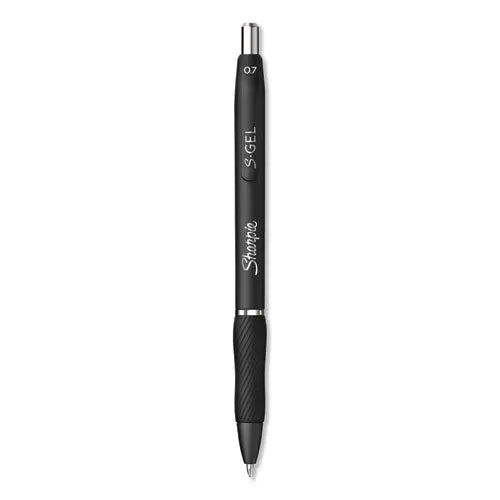 DYMO DYMO S-Gel High-Performance Gel Pen, Retractable, Medium 0.7 mm, Black Ink, Black Barrel, Dozen - 2096159
