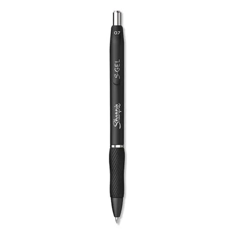 DYMO DYMO S-Gel High-Performance Gel Pen, Retractable, Medium 0.7 mm, Black Ink, Black Barrel, Dozen - 2096159