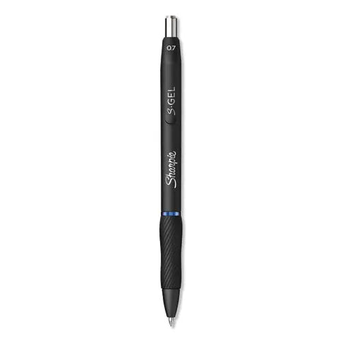 DYMO DYMO S-Gel High-Performance Gel Pen, Retractable, Medium 0.7 mm, Blue Ink, Black Barrel, Dozen - 2096152
