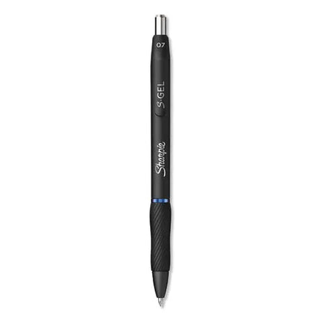 DYMO DYMO S-Gel High-Performance Gel Pen, Retractable, Medium 0.7 mm, Blue Ink, Black Barrel, Dozen - 2096152