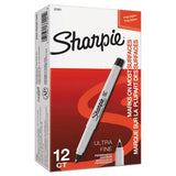 DYMO DYMO Ultra Fine Tip Permanent Marker, Ultra-Fine Needle Tip, Black, Dozen - 37001B