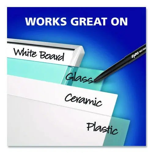 DYMO DYMO Wet Erase Marker, Ultra Fine Bullet Tip, Black, Dozen - 16001A