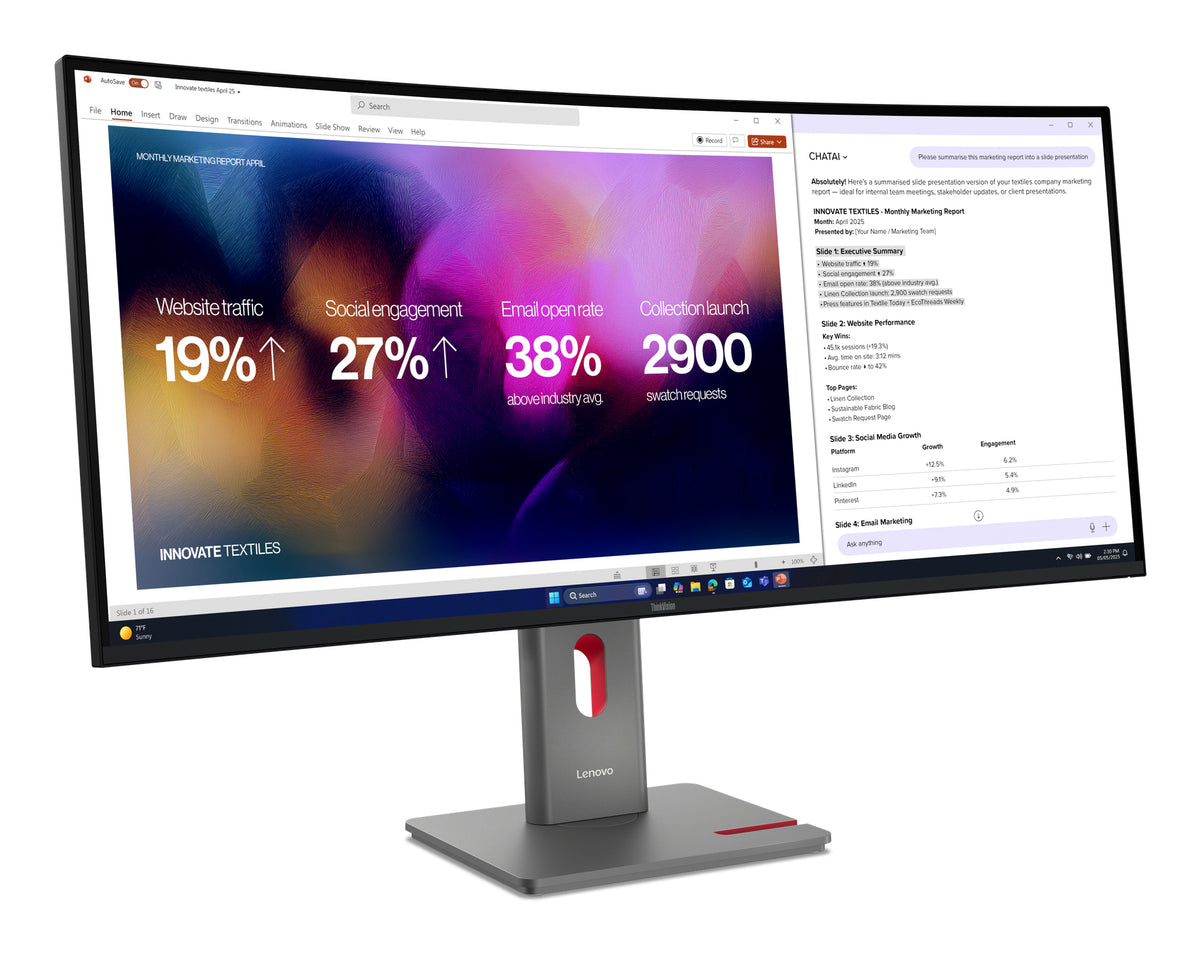 Lenovo ThinkVision P40WD-40 Monitor - 64B4XAR1US