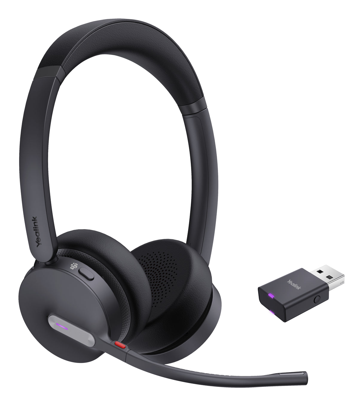 Yealink WH64 Hybrid Dual Teams Headset Wireless Head-band Office/Call center Micro-USB Bluetooth Black - 1208685
