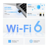TP-Link Archer AX1800 Nano Wi-Fi 6 Wireless USB Adapter - ARCHER TX20U NANO