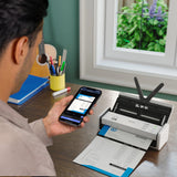 Brother ADS-1300W Compact Duplex Desktop Scanner with Single Pass Double-Sided Scanning (White) - ADS1350W