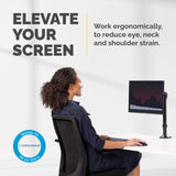 Fellowes Reflex Monitor Arm - Monitor Mount for 8KG 32 Inch Screens - Adjustable Monitor Desk Mount - Tilt 45° Pan 180° Rotation 360°, VESA 75 x 75/100 x 100 - Black - 8502501