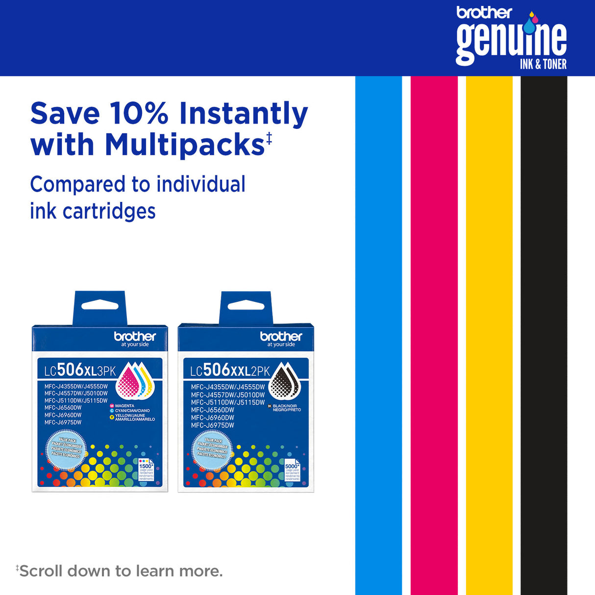 Brother High Yield Yellow Ink Cartridge (1,500 Yield) - LC506XLYS