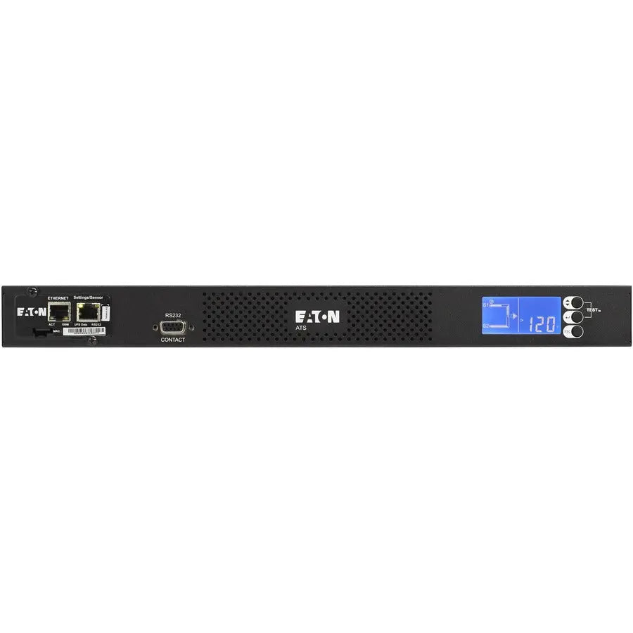 EATON Eaton ATS Rack PDU 1U 120V 1.44 kW 2 NEMA 5-15P Input and 10 5-15R Single-Phase - NEMA 5-15P - 10 x NEMA 5-15R - 120 V AC - 1440 W - Network (RJ-45) - 1U - Horizontal - Rack-mountable - EATS115