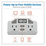 EATON EATON PowerVerter Ultra-Compact Car Inverter, 400 W, Two AC Outlets/Two USB Ports, 3.1 A - PV400USB