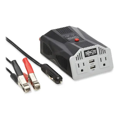 EATON EATON PowerVerter Ultra-Compact Car Inverter, 400 W, Two AC Outlets/Two USB Ports, 3.1 A - PV400USB