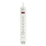 EATON EATON Protect It! Surge Suppressor, 6 AC Outlets/2 USB Ports, 6 ft Cord, 990 J, Cool Gray - TLP606USB