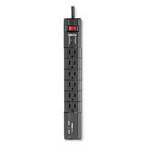 EATON EATON Protect It! Surge Suppressor, 6 AC Outlets/2 USB Ports, 8 ft Cord, 1,080 J, Black - TLP608RUSBB