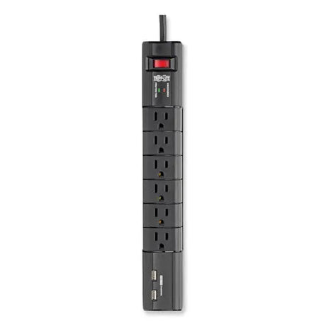 EATON EATON Protect It! Surge Suppressor, 6 AC Outlets/2 USB Ports, 8 ft Cord, 1,080 J, Black - TLP608RUSBB