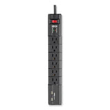 EATON EATON Protect It! Surge Suppressor, 6 AC Outlets/2 USB Ports, 8 ft Cord, 1,080 J, Black - TLP608RUSBB