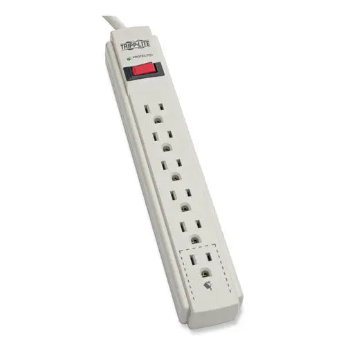 EATON EATON Protect It! Surge Suppressor, 6 AC Outlets, 4 ft. Cord, 790 J, Light Gray - TLP604