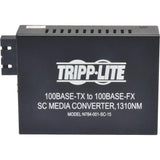 EATON Tripp Lite 10/100 UTP to Singlemode Fiber Media Converter RJ45 / SC 15km 1310nm - 1 x Network (RJ-45) - 10/100Base-TX, 1000Base-FX - Desktop - N784-001-SC-15