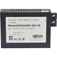 EATON Tripp Lite 10/100 UTP to Singlemode Fiber Media Converter RJ45 / SC 15km 1310nm - 1 x Network (RJ-45) - 10/100Base-TX, 1000Base-FX - Desktop - N784-001-SC-15