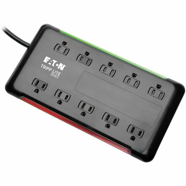 EATON Tripp Lite 10-Outlet Surge Protector Power Strip 6ft Cord 2880 Joules Black - 10 x NEMA 5-15R - 1.80 kVA - 2880 J - 120 V AC Input - TLP1006B