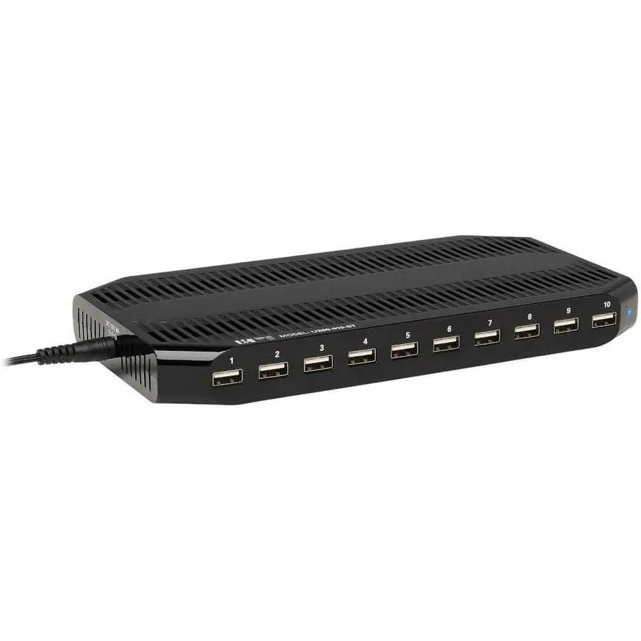 EATON Tripp Lite 10-Port USB Charging Station Hub w Adjustable Storage Tablet / Smartphone / iPad / Iphone 5V 21A 105W - 12 V DC Input Voltage - 5 V DC Output Voltage - 2.40 A Output Current - U280-010-ST