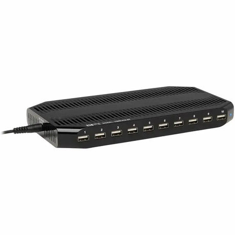 EATON Tripp Lite 10-Port USB Charging Station Hub w Adjustable Storage Tablet / Smartphone / iPad / Iphone 5V 21A 105W - 12 V DC Input Voltage - 5 V DC Output Voltage - 2.40 A Output Current - U280-010-ST