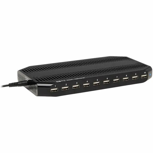 EATON Tripp Lite 10-Port USB Charging Station Hub w Adjustable Storage Tablet / Smartphone / iPad / Iphone 5V 21A 105W - 12 V DC Input Voltage - 5 V DC Output Voltage - 2.40 A Output Current - U280-010-ST