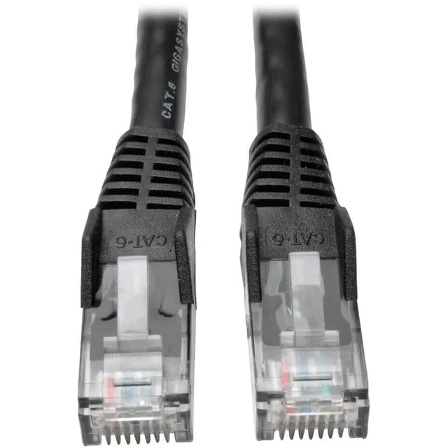 EATON Tripp Lite 100ft Cat6 Gigabit Snagless Molded Patch Cable RJ45 M/M Black 100' - 100 ft Category 6 Network Cable for Network Device - First End: 1 x RJ-45 Network - Male - Second End: 1 x RJ-45 Network...  - N201-100-BK
