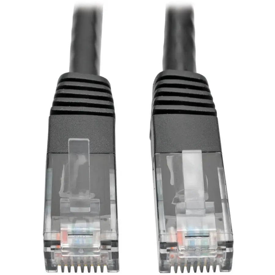 EATON Tripp Lite 10ft Cat6 Gigabit Molded Patch Cable RJ45 M/M 550MHz 24AWG Black - 10 ft Category 6 Network Cable for Network Device, Router, Modem, Blu-ray Player, Printer, Computer - First End: 1 x RJ-45...  - N200-010-BK