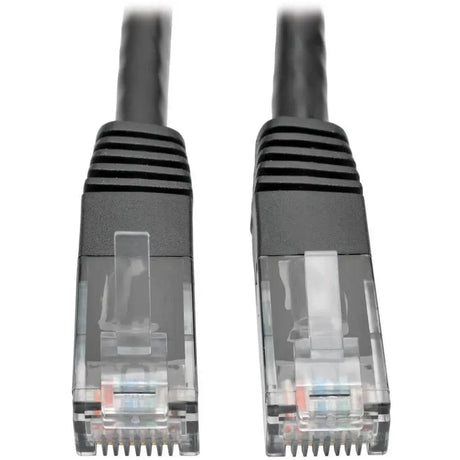 EATON Tripp Lite 10ft Cat6 Gigabit Molded Patch Cable RJ45 M/M 550MHz 24AWG Black - 10 ft Category 6 Network Cable for Network Device, Router, Modem, Blu-ray Player, Printer, Computer - First End: 1 x RJ-45...  - N200-010-BK