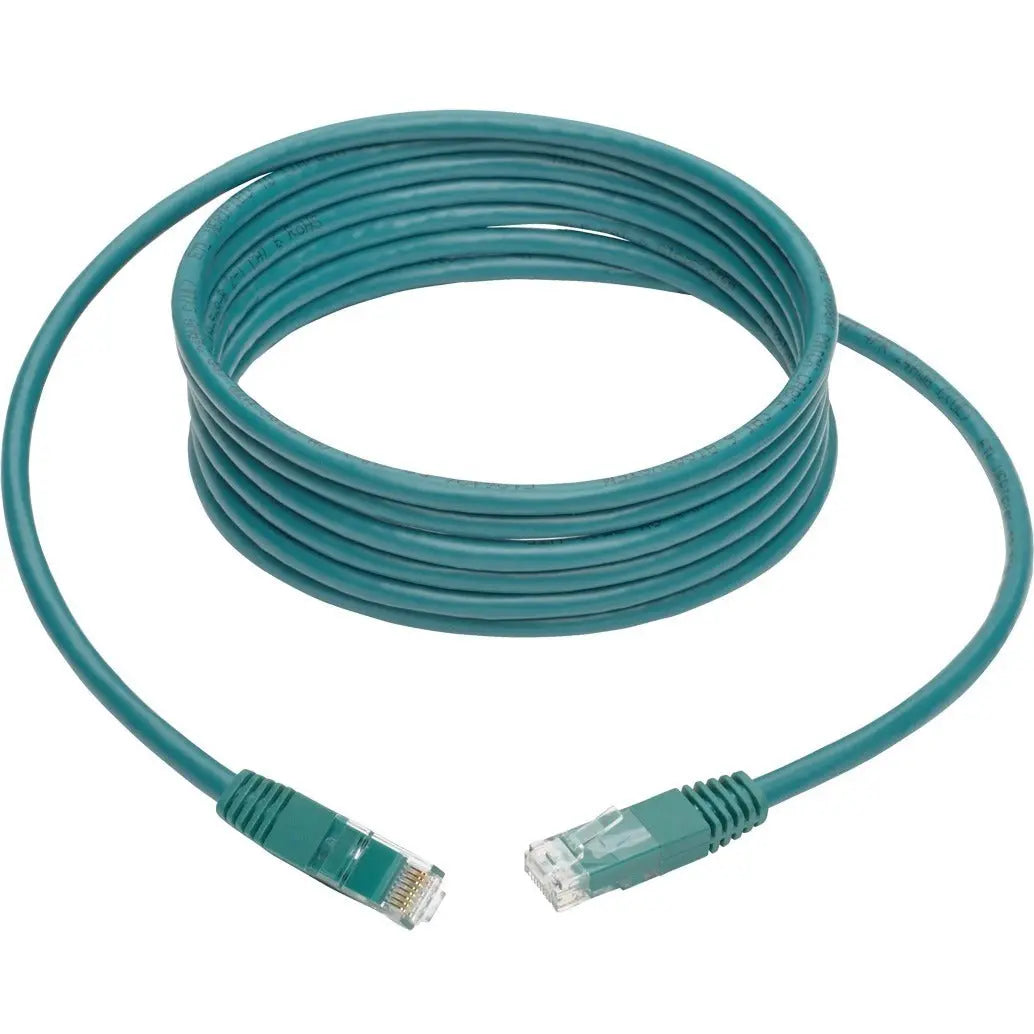 EATON Tripp Lite 10ft Cat6 Gigabit Molded Patch Cable RJ45 M/M 550MHz 24AWG Green - Category 6 for Network Device, Router, Modem, Blu-ray Player, Printer, Computer - 128 MB/s - Patch Cable - 10 ft - 1 x RJ-...  - N200-010-GN