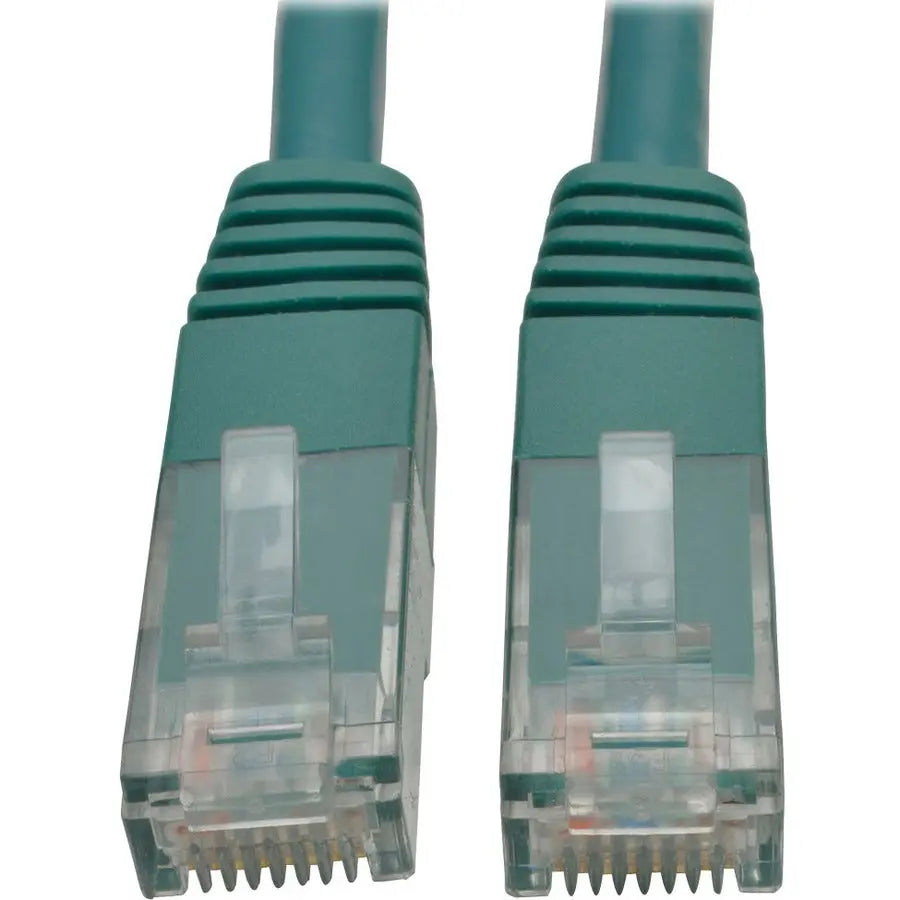 EATON Tripp Lite 10ft Cat6 Gigabit Molded Patch Cable RJ45 M/M 550MHz 24AWG Green - Category 6 for Network Device, Router, Modem, Blu-ray Player, Printer, Computer - 128 MB/s - Patch Cable - 10 ft - 1 x RJ-...  - N200-010-GN