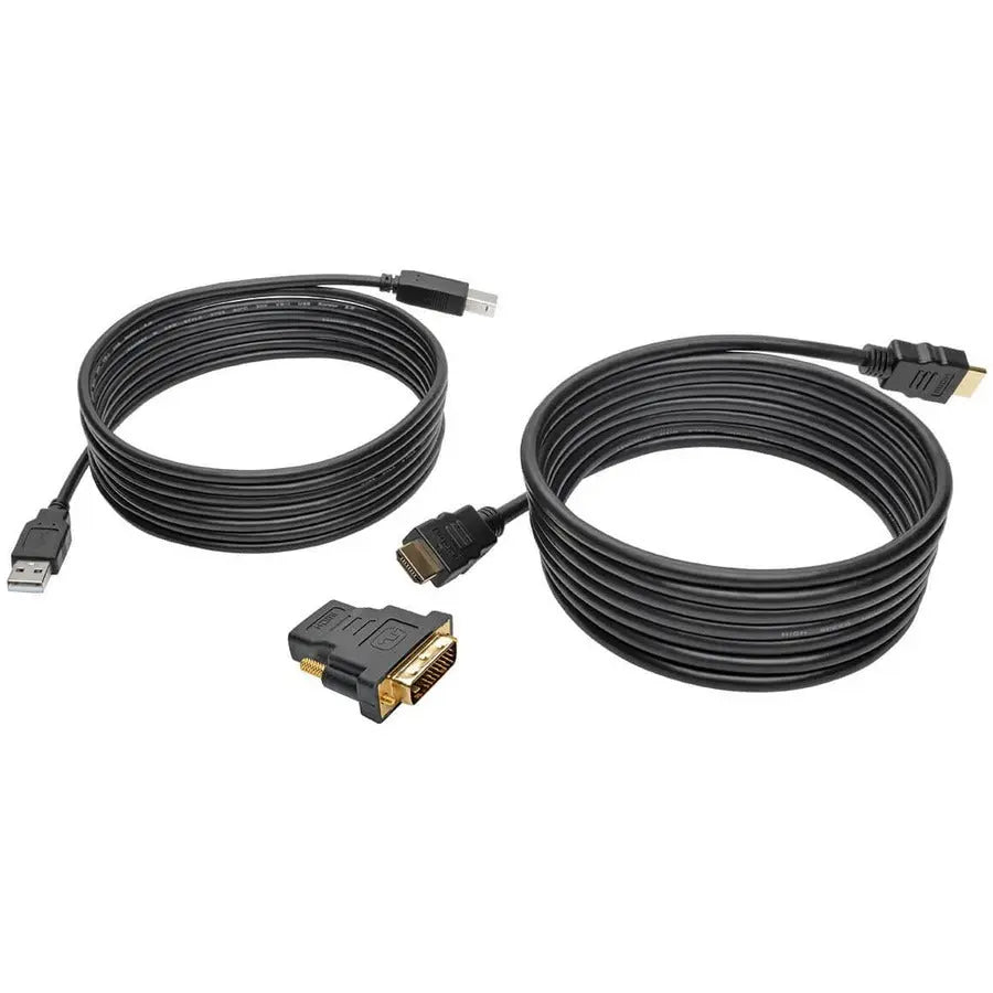 EATON Tripp Lite 10ft HDMI DVI USB KVM Cable Kit USB A/B Keyboard Video Mouse 10' - Black - P782-010-DH