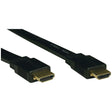 EATON Tripp Lite 10ft High Speed HDMI Cable Digital Video with Audio Flat Shielded 4K x 2K M/M 10' - Male HDMI - Male HDMI - 10ft - Black - P568-010-FL