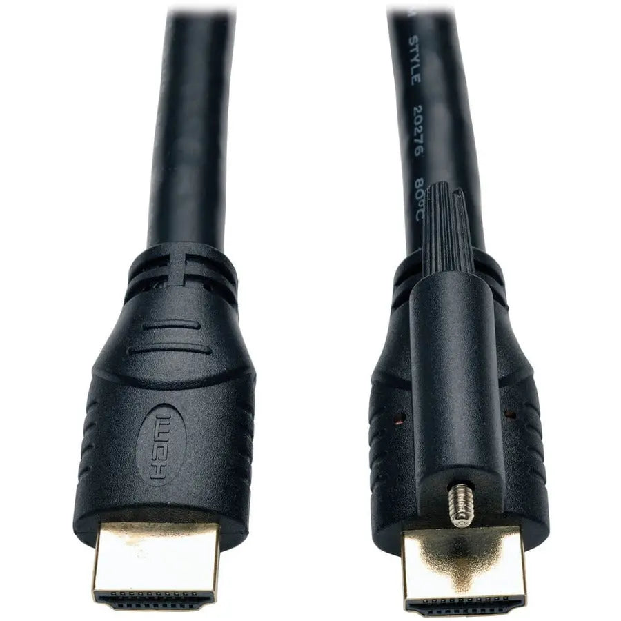 EATON Tripp Lite 10ft High Speed HDMI Cable with Ethernet and Locking Connector Ultra HD 4K x 2K M/M 10' - HDMI for Audio/Video Device, Monitor, TV - 1.28 GB/s - 10 ft - 1 x HDMI Male Digital Audio/Video -  - P569-010-LOCK