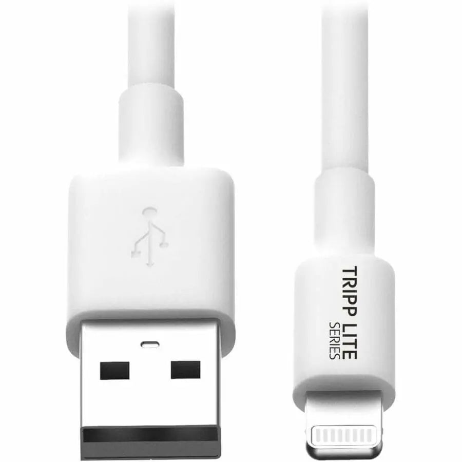 EATON Tripp Lite 10ft Lightning USB/Sync Charge Cable for Apple Iphone / Ipad White 10' - Lightning/USB for iPhone, iPod, iPad, Chromebook - 10 ft - 1 x Type A Male USB - 1 x Lightning Male Proprietary Conn...  - M100-010-WH