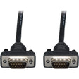EATON Tripp Lite 10ft Low Profile VGA Coax Monitor Cable High Resolution HD15 M/M - Coaxial for Video Device, Monitor - 10 ft - 1 x HD-15 Male VGA - 1 x HD-15 Male VGA - Nickel Plated, Gold-plated Contacts ...  - P502-010-SM