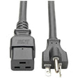 EATON Tripp Lite 10ft Power Cord Extension Cable C19 to 5-20P Heavy Duty 20A 12AWG 10' - (IEC-320-C19 to NEMA 5-20P) 10-ft. - P049-010