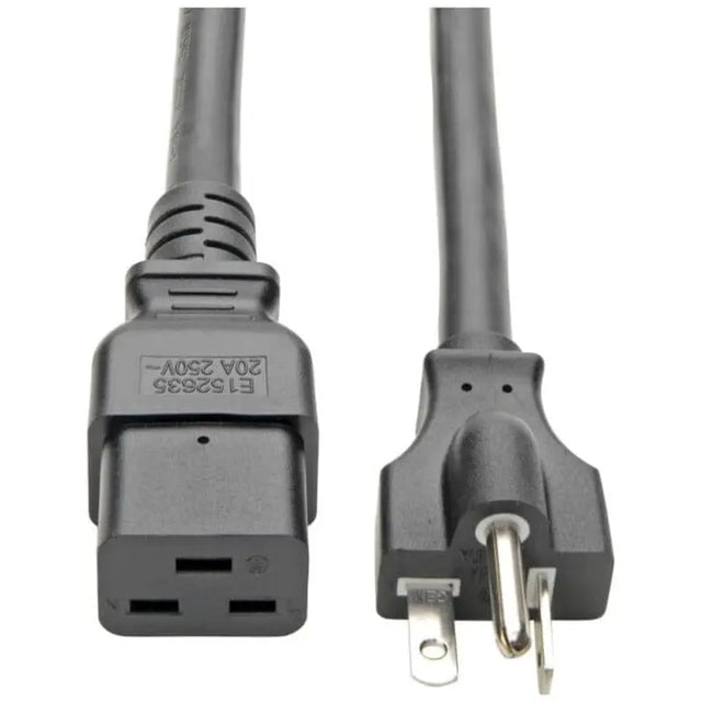 EATON Tripp Lite 10ft Power Cord Extension Cable C19 to 5-20P Heavy Duty 20A 12AWG 10' - (IEC-320-C19 to NEMA 5-20P) 10-ft. - P049-010