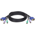 EATON Tripp Lite 10ft PS/2 Cable Kit for B007-008 KVM Switch 3-in-1 Kit - 10ft - Black - P753-010