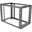 EATON Tripp Lite 12U 4-Post Open Frame Rack Cabinet Floor Standing 36" Depth - 19" 12U Wide x 36" Deep for Patch Panel, A/V Equipment, Server - Black Powder Coat - Steel - 1000 lb x Maximum Weight Capacity  - SR12UBEXPNDKD