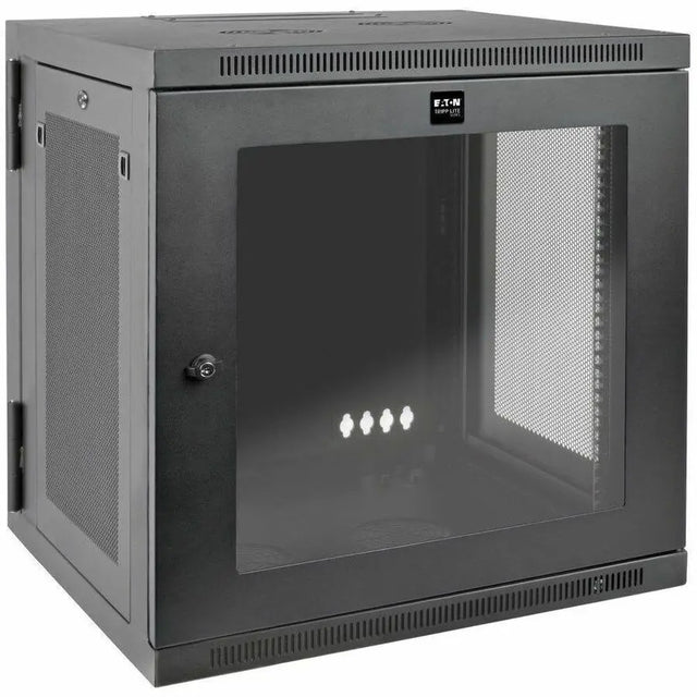 EATON Tripp Lite 12U Wall Mount Rack Enclosure Server Cabinet Hinged Deep Acrylic Window - For UPS - 12U Rack Height x 19" Rack Width x 24.50" Rack Depth - Wall Mountable - Black, Clear - Steel, Acrylic - 2 - SRW12USDPG