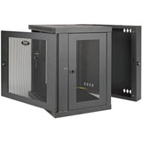 EATON Tripp Lite 12U Wall Mount Rack Enclosure Server Cabinet Swinging Hinged Door Deep - For UPS - 12U Rack Height x 19" Rack Width x 24.50" Rack Depth - Wall Mountable - Black - 200 lb Maximum Weight Capa - SRW12USDP