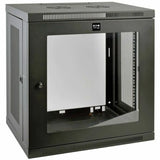 EATON Tripp Lite 12U Wall Mount Rack Enclosure Server Cabinet w/ Glass Front Door - For Server - 12U Rack Height x 19" Rack Width x 16.50" Rack Depth - Wall Mountable - Black Powder Coat - Steel - 200 lb Ma - SRW12UG