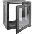 EATON Tripp Lite 12U Wall Mount Rack Enclosure Server Cabinet w/ Glass Front Door - For Server - 12U Rack Height x 19" Rack Width x 16.50" Rack Depth - Wall Mountable - Black Powder Coat - Steel - 200 lb Ma - SRW12UG