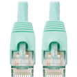 EATON Tripp Lite 14ft Augmented Cat6 Cat6a Snagless 10G Patch Cable RJ45 Aqua 14' - 14ft - 1 x RJ-45 Male - 1 x RJ-45 Male - Aqua Blue - N261-014-AQ