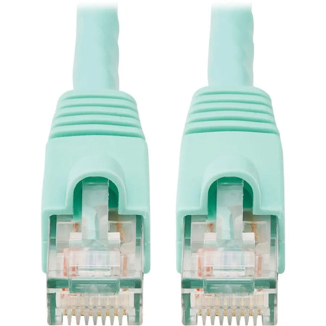 EATON Tripp Lite 14ft Augmented Cat6 Cat6a Snagless 10G Patch Cable RJ45 Aqua 14' - 14ft - 1 x RJ-45 Male - 1 x RJ-45 Male - Aqua Blue - N261-014-AQ