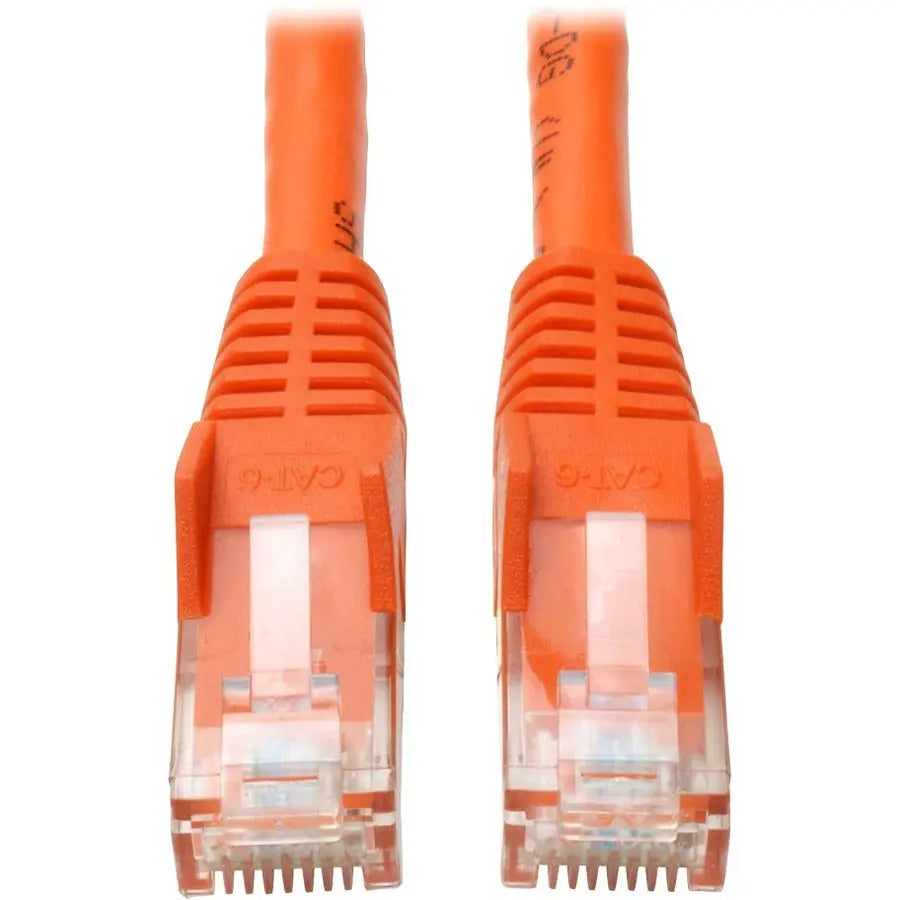 EATON Tripp Lite 14ft Cat6 Gigabit Snagless Molded Patch Cable RJ45 M/M Orange 14' - 14ft - 1 x RJ-45 Male - 1 x RJ-45 Male - Orange - N201-014-OR
