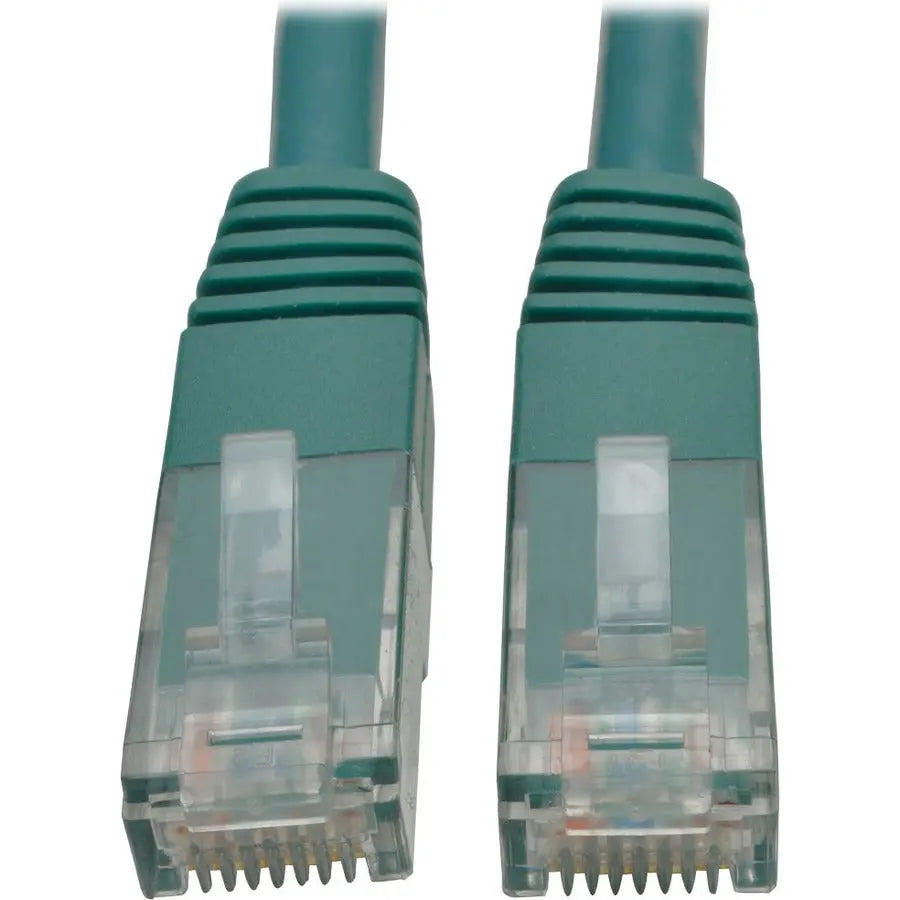 EATON Tripp Lite 15ft Cat6 Gigabit Molded Patch Cable RJ45 M/M 550MHz 24AWG Green - Category 6 for Network Device, Router, Modem, Blu-ray Player, Printer, Computer - 128 MB/s - Patch Cable - 15 ft - 1 x RJ-...  - N200-015-GN