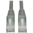EATON Tripp Lite 15ft Cat6 Gigabit Snagless Molded Patch Cable RJ45 M/M Gray 15' - Category 6 for Network Device - 15ft - 1 x RJ-45 Male Network - 1 x RJ-45 Male Network - Gray - N201-015-GY