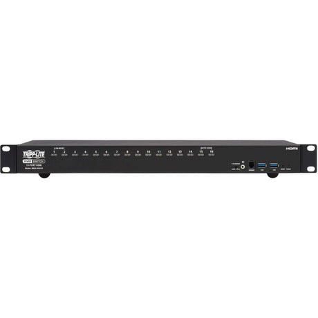EATON Tripp Lite 16-Port 4K HDMI/USB KVM Switch - 4K 60 Hz Video/Audio, USB Peripheral Sharing, 1U Rack-Mount - 16 Computer(s) - 1 Local User(s) - 4096 x 2160 - 50 Hz, 60 Hz - 20 x USB - 17 x HDMI - Rack-mountable, Desktop - 1U - TAA Compliant